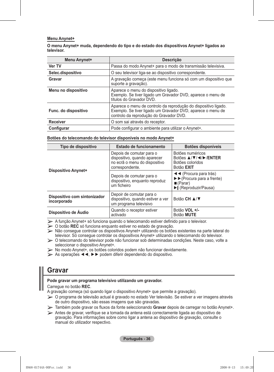 Gravar | Samsung PS42A411C2 User Manual | Page 321 / 568