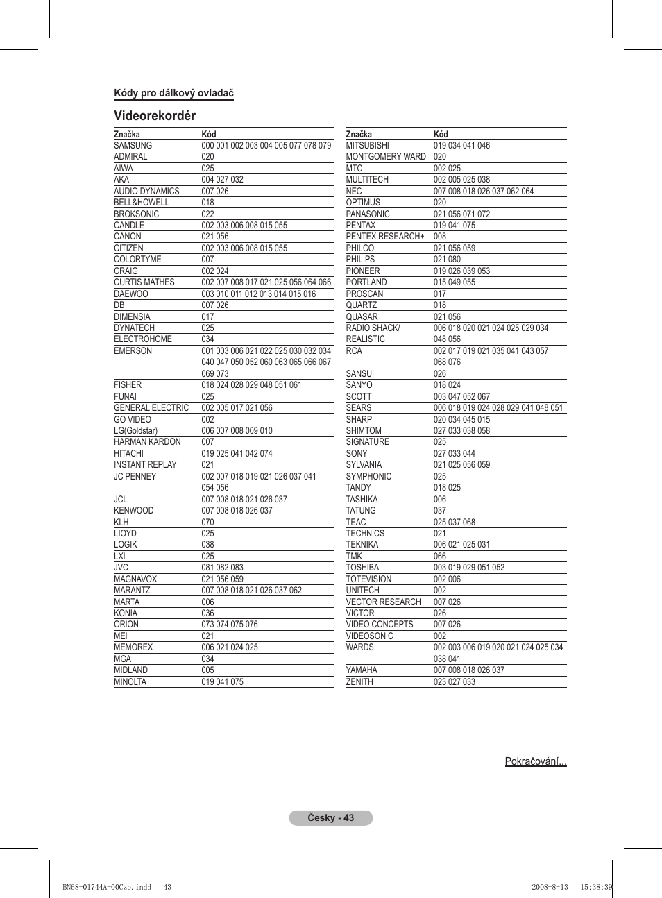 Videorekordér | Samsung PS42A411C2 User Manual | Page 469 / 568