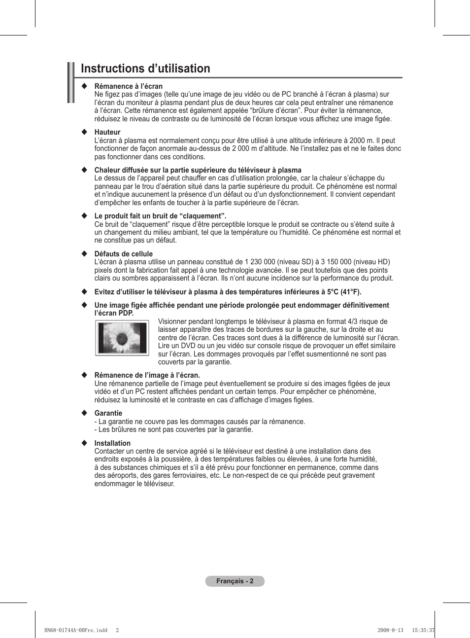 Instructions d’utilisation | Samsung PS42A411C2 User Manual | Page 50 / 568