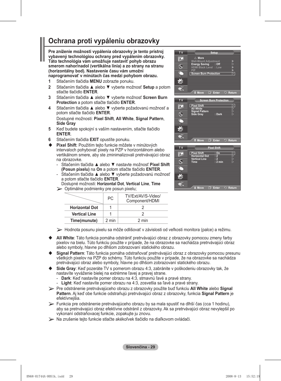 Ochrana proti vypáleniu obrazovky | Samsung PS42A411C2 User Manual | Page 502 / 568