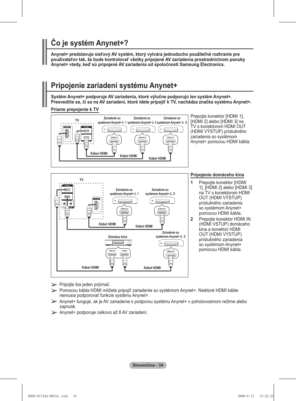 Čo je systém anynet, Pripojenie zariadení systému anynet | Samsung PS42A411C2 User Manual | Page 507 / 568