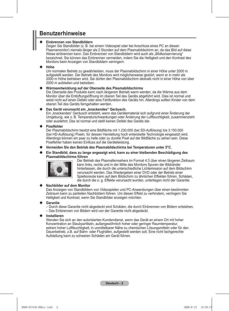 Benutzerhinweise | Samsung PS42A411C2 User Manual | Page 97 / 568