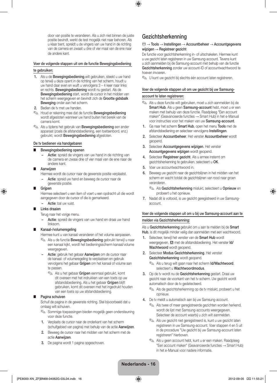 Gezichtsherkenning | Samsung PS51E8000GS User Manual | Page 85 / 93