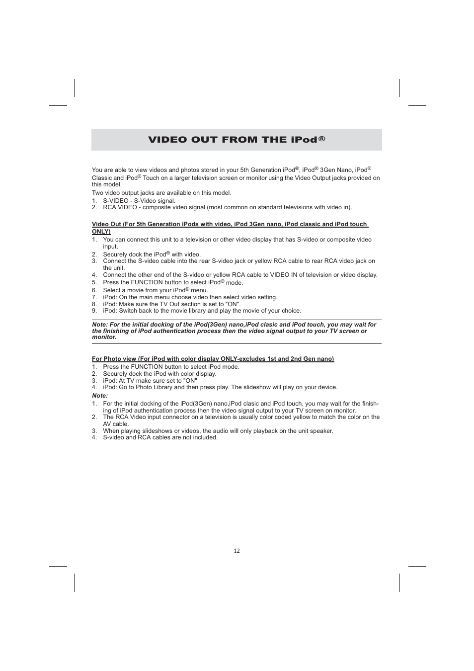 Video out from the ipod | Audiovox CE710CR User Manual | Page 16 / 60