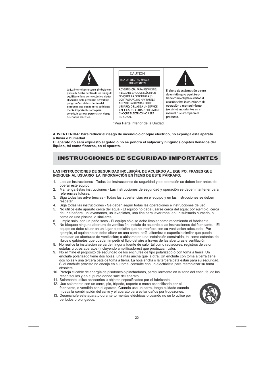 Instrucciones de seguridad importantes | Audiovox CE710CR User Manual | Page 24 / 60