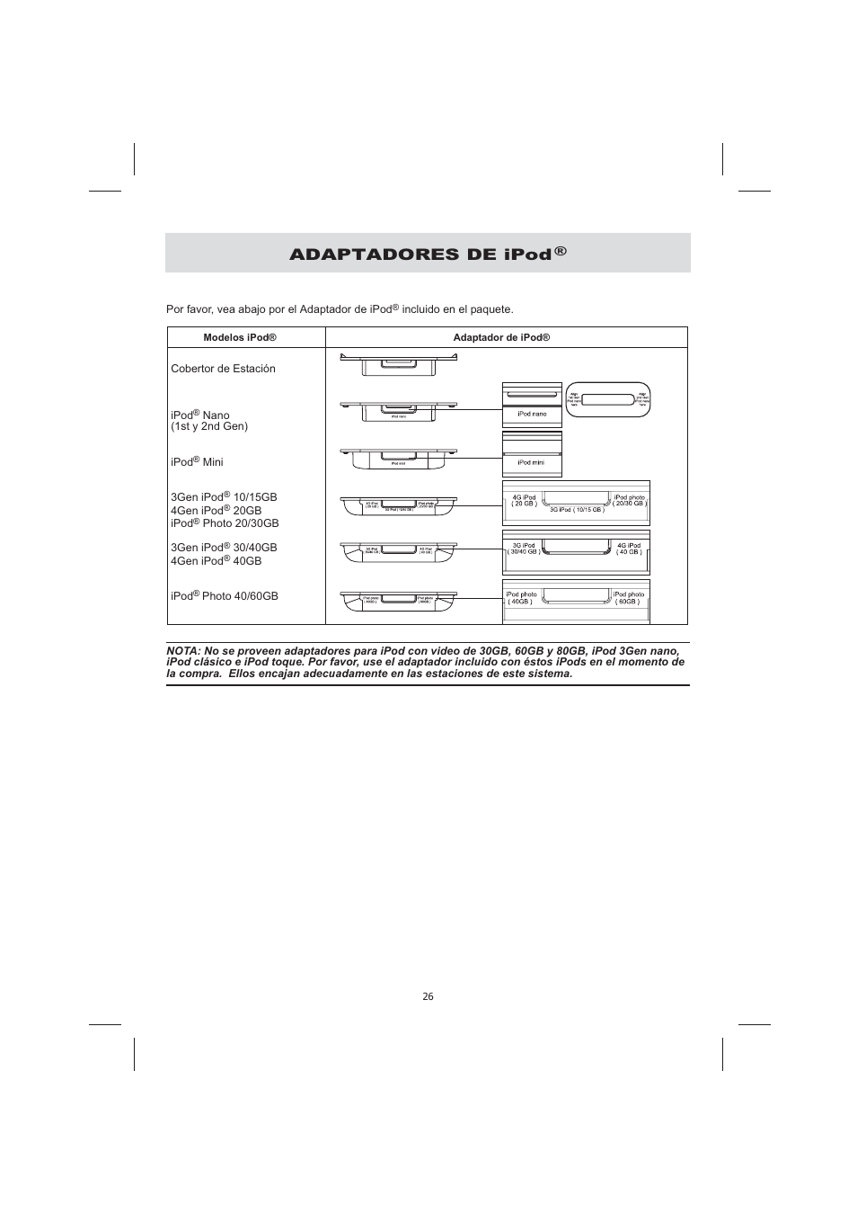 Adaptadores de ipod | Audiovox CE710CR User Manual | Page 30 / 60