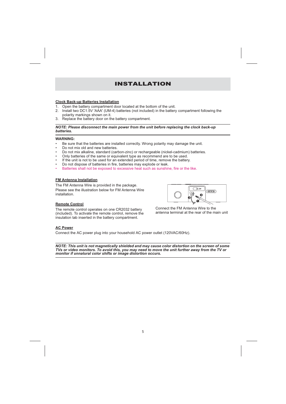 Installation | Audiovox CE710CR User Manual | Page 9 / 60