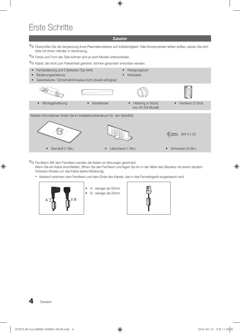 Erste schritte | Samsung PS50C670G3S User Manual | Page 104 / 452