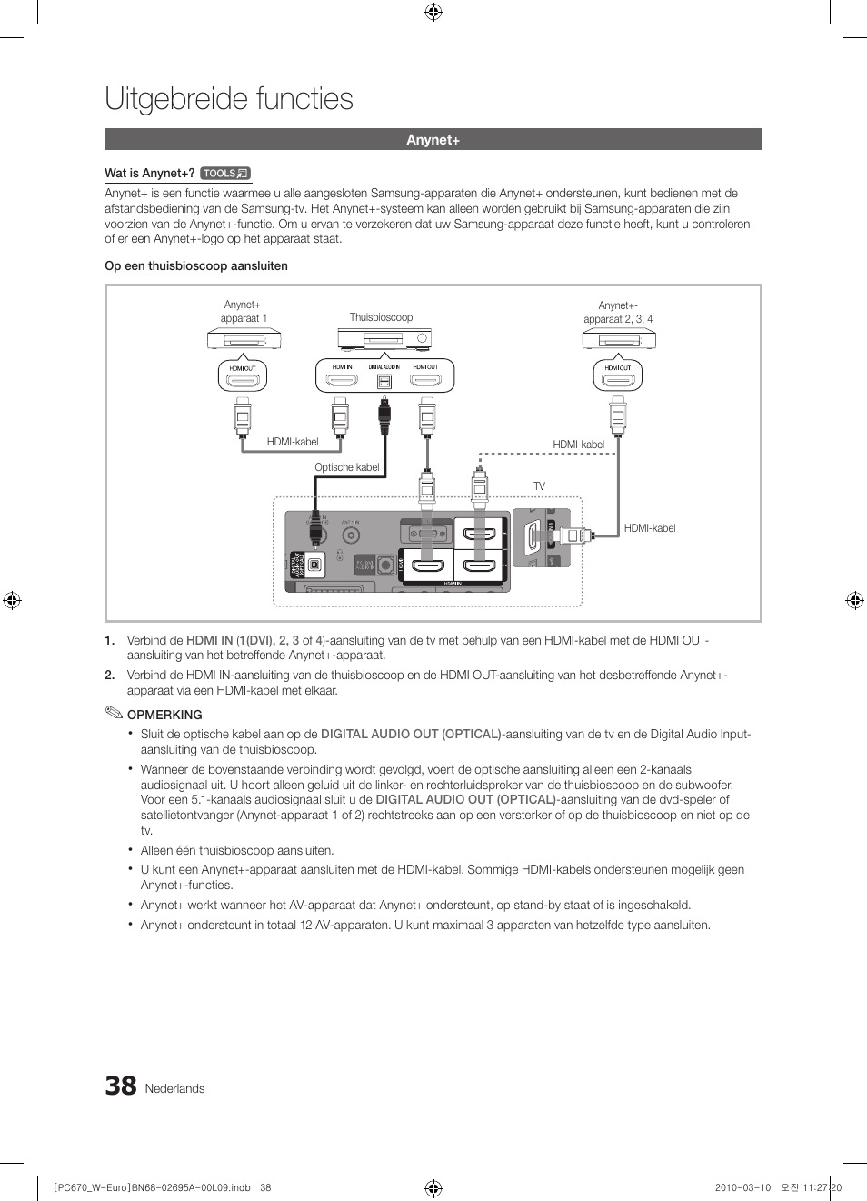 Uitgebreide functies | Samsung PS50C670G3S User Manual | Page 188 / 452