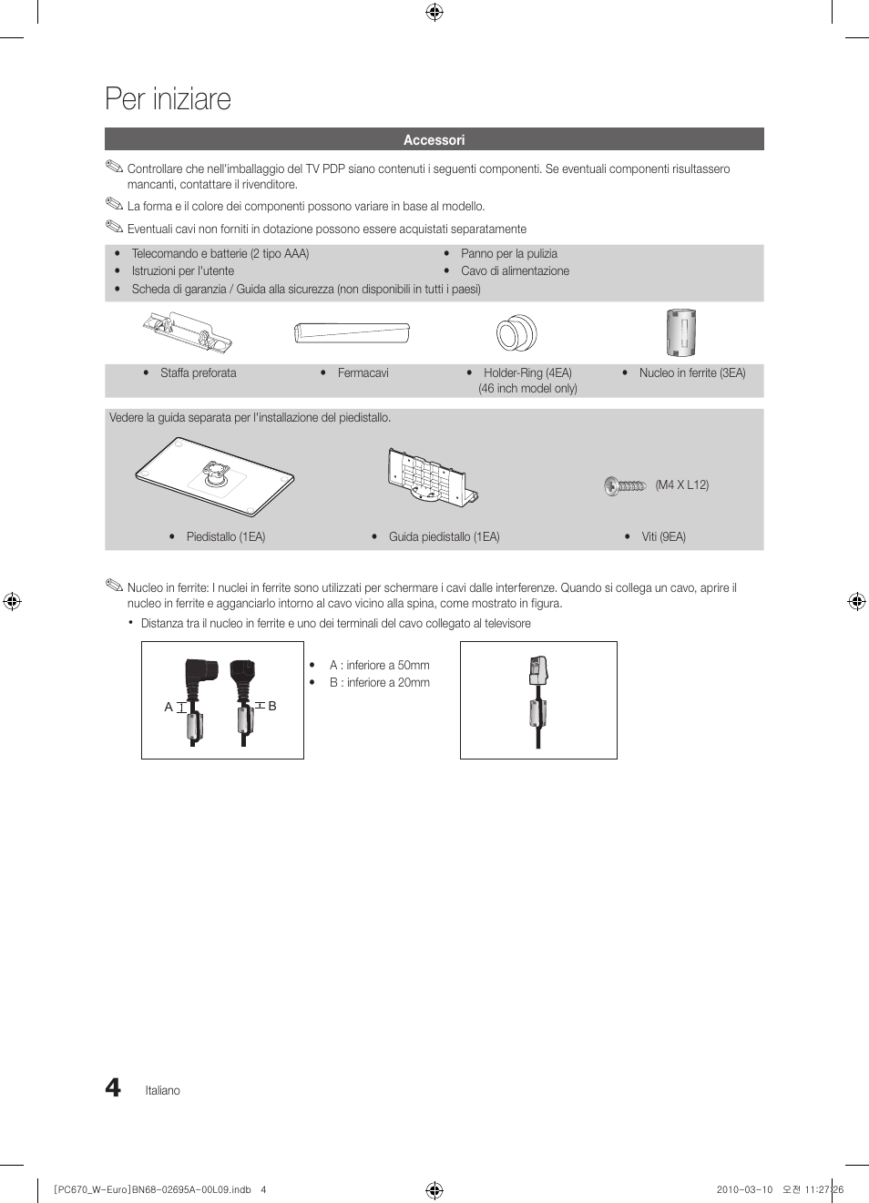 Per iniziare | Samsung PS50C670G3S User Manual | Page 204 / 452