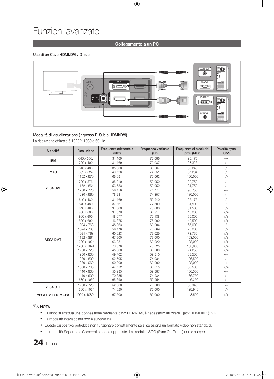 Funzioni avanzate | Samsung PS50C670G3S User Manual | Page 224 / 452