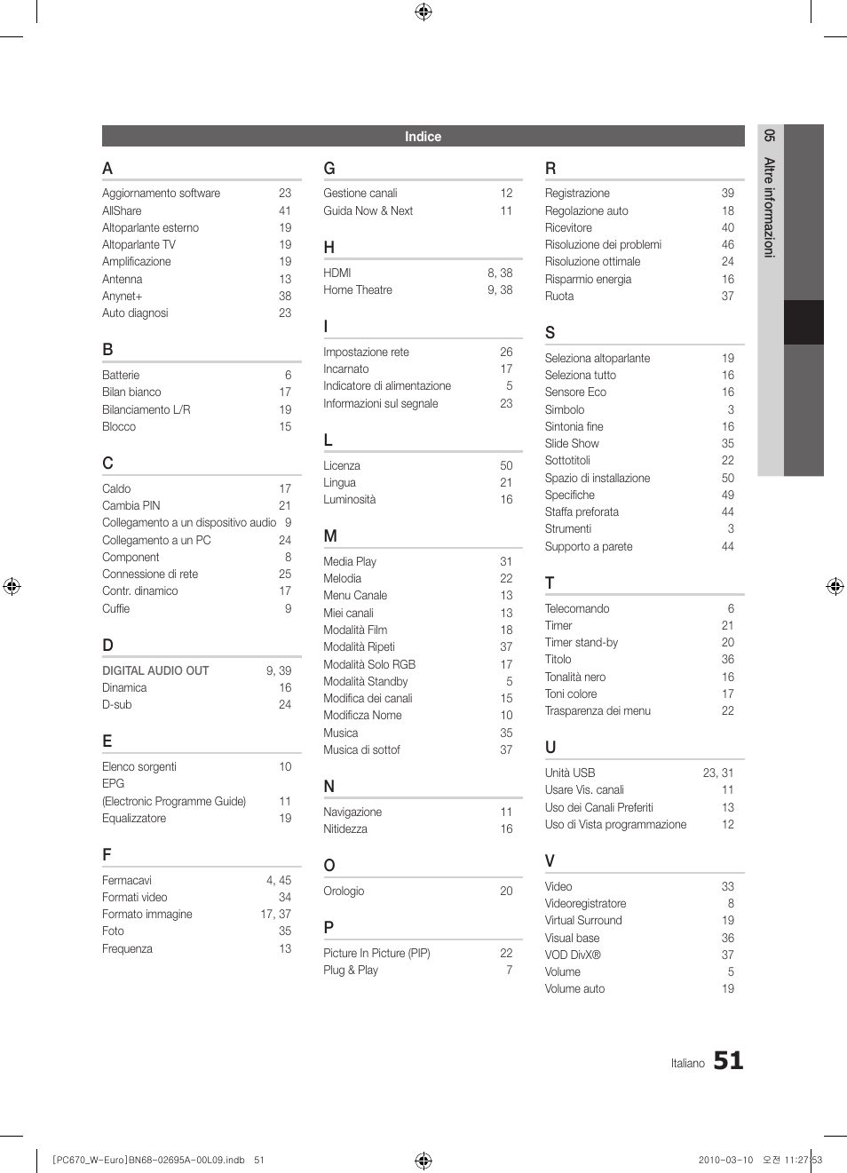 Samsung PS50C670G3S User Manual | Page 251 / 452