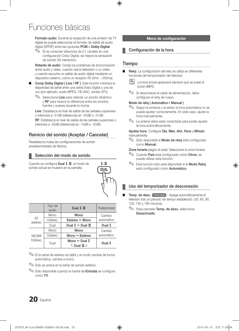 Funciones básicas | Samsung PS50C670G3S User Manual | Page 270 / 452