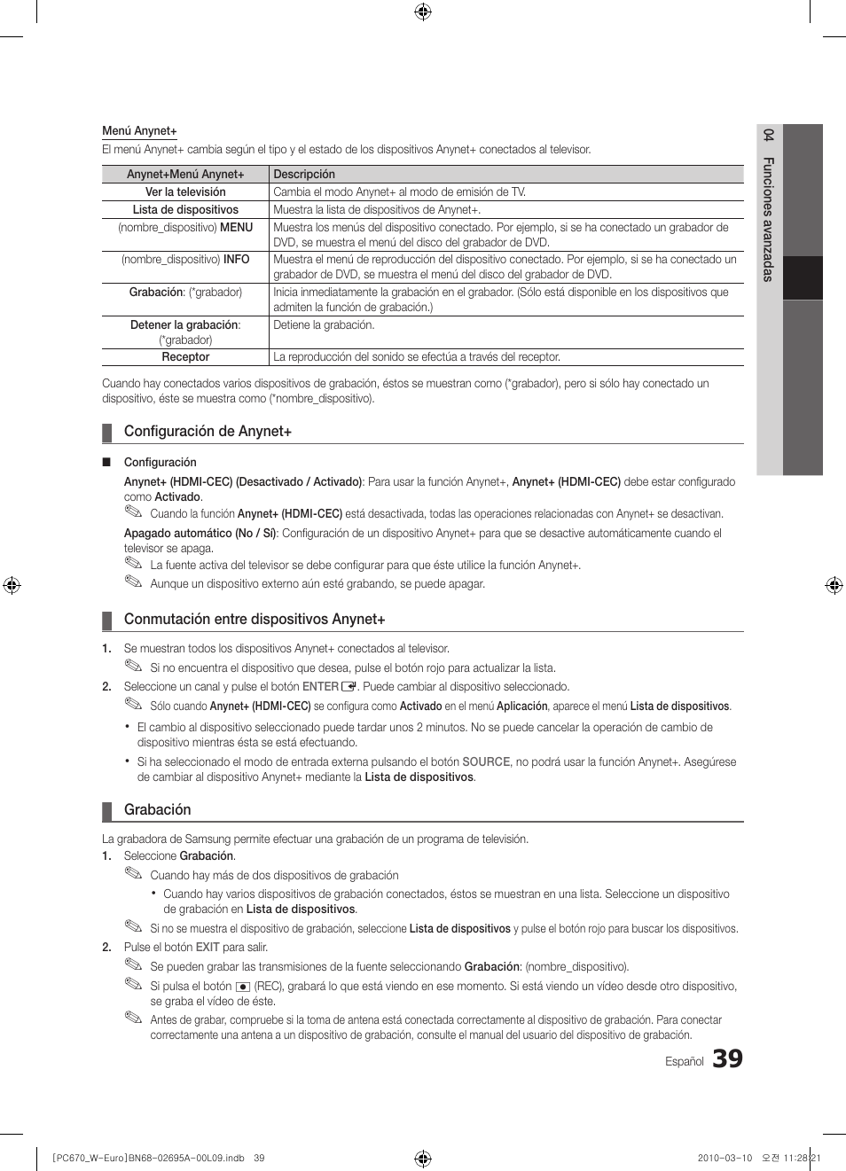 Samsung PS50C670G3S User Manual | Page 289 / 452