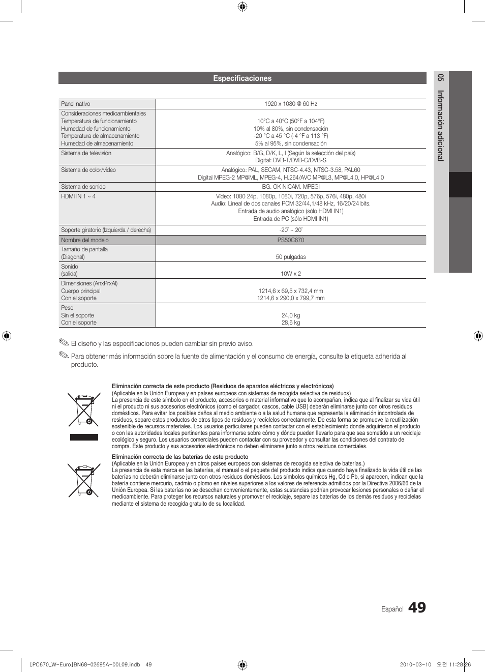 Samsung PS50C670G3S User Manual | Page 299 / 452