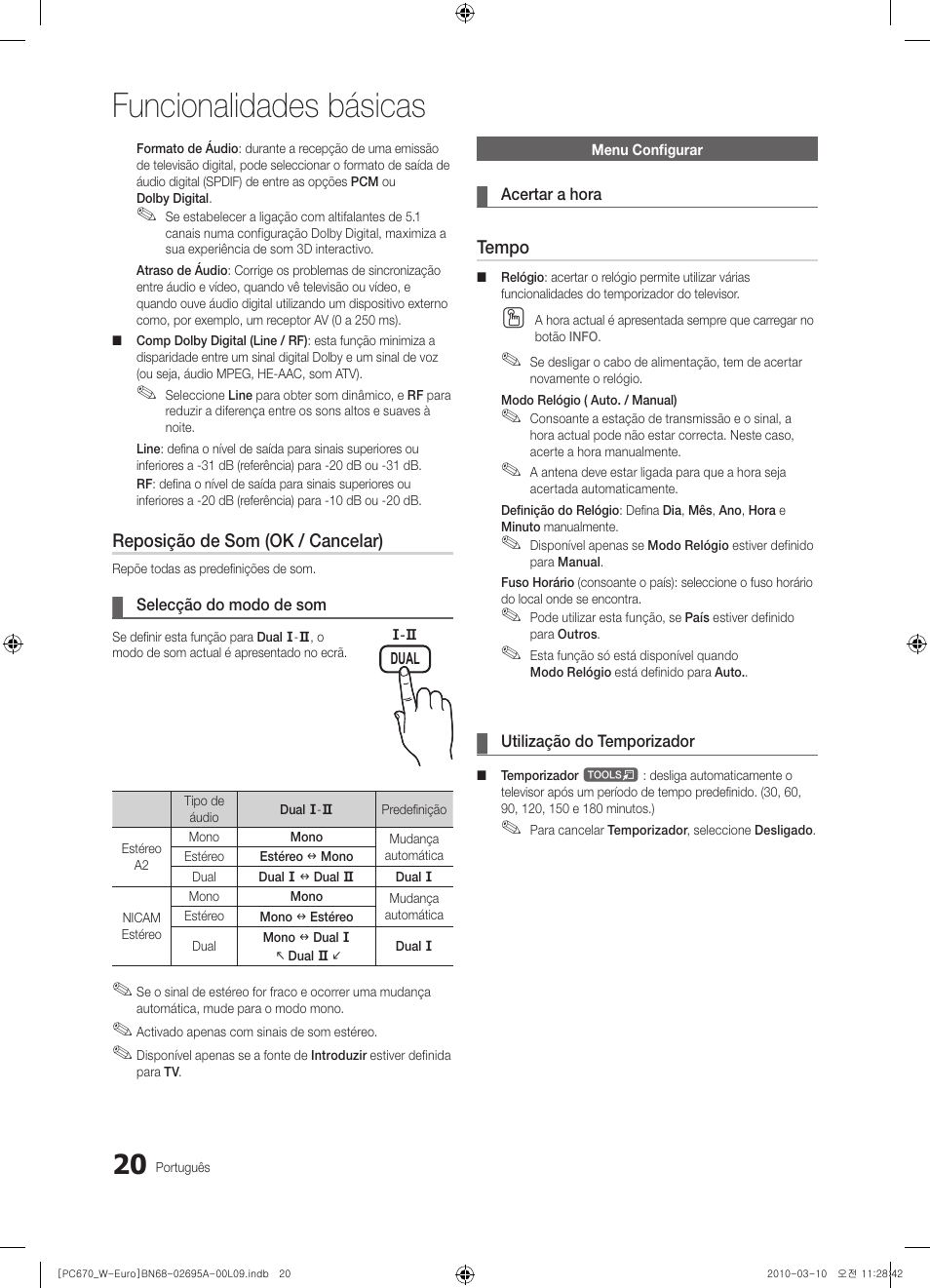 Funcionalidades básicas | Samsung PS50C670G3S User Manual | Page 320 / 452