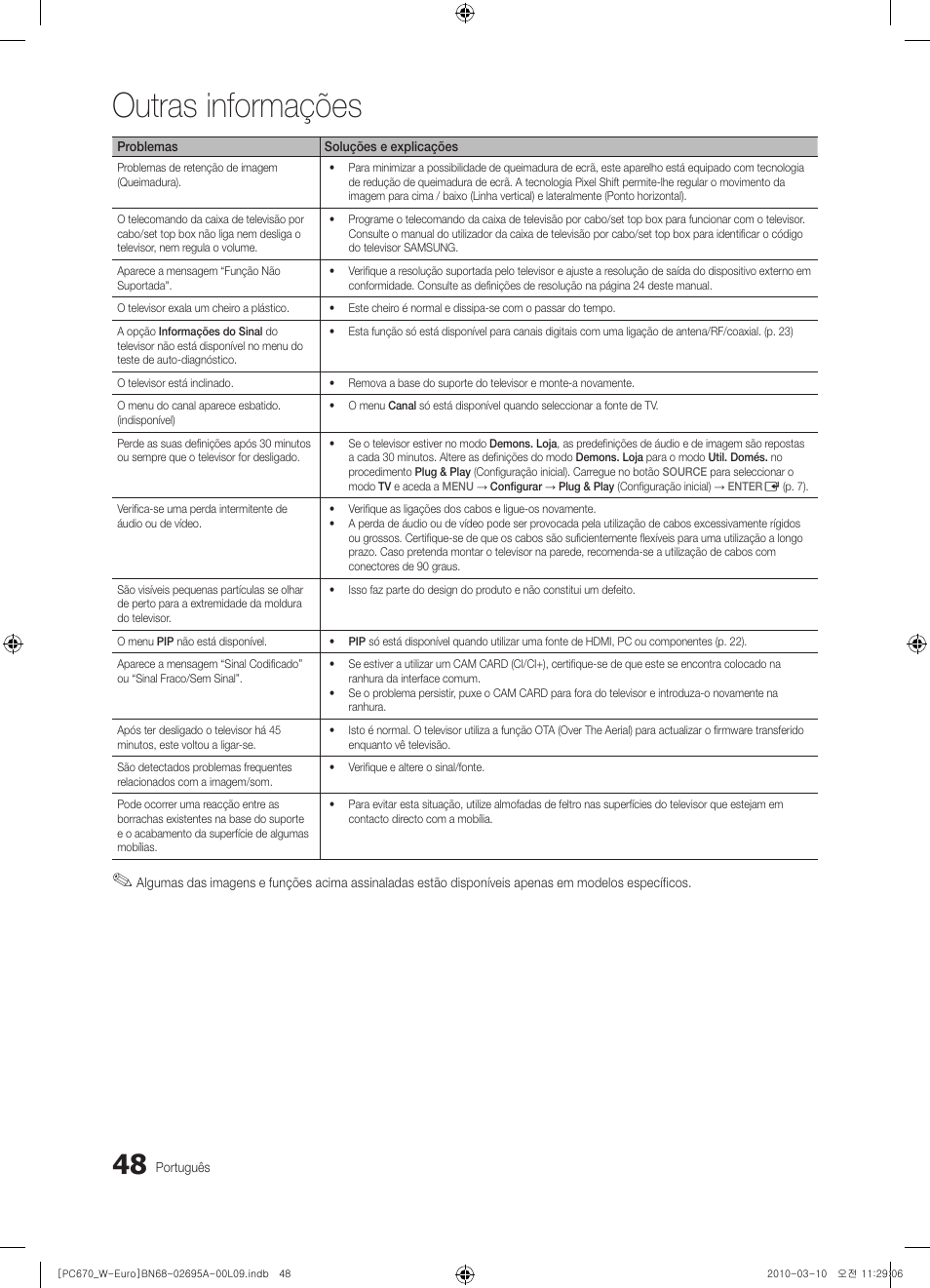 Outras informações | Samsung PS50C670G3S User Manual | Page 348 / 452