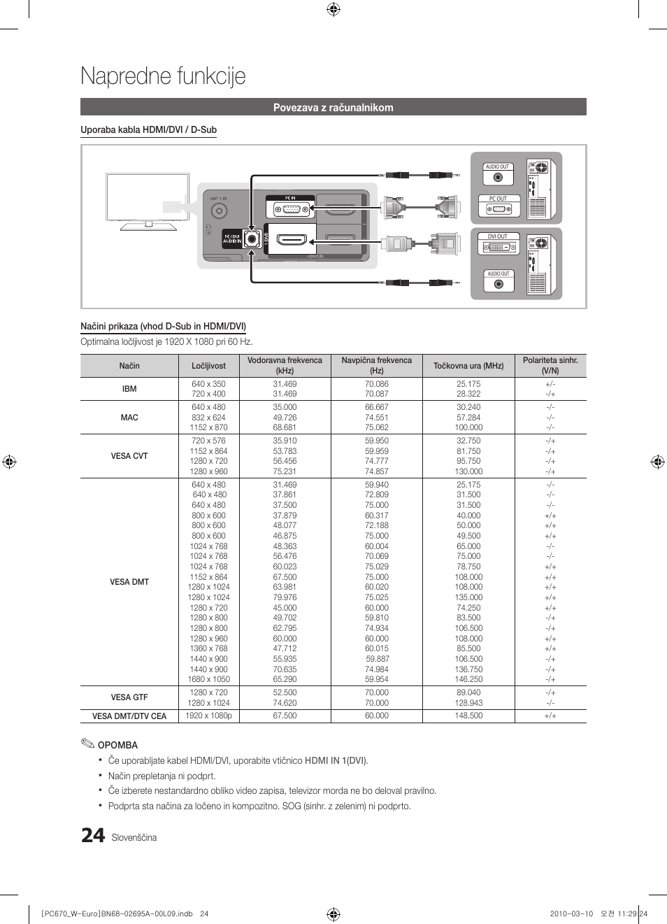 Napredne funkcije | Samsung PS50C670G3S User Manual | Page 374 / 452