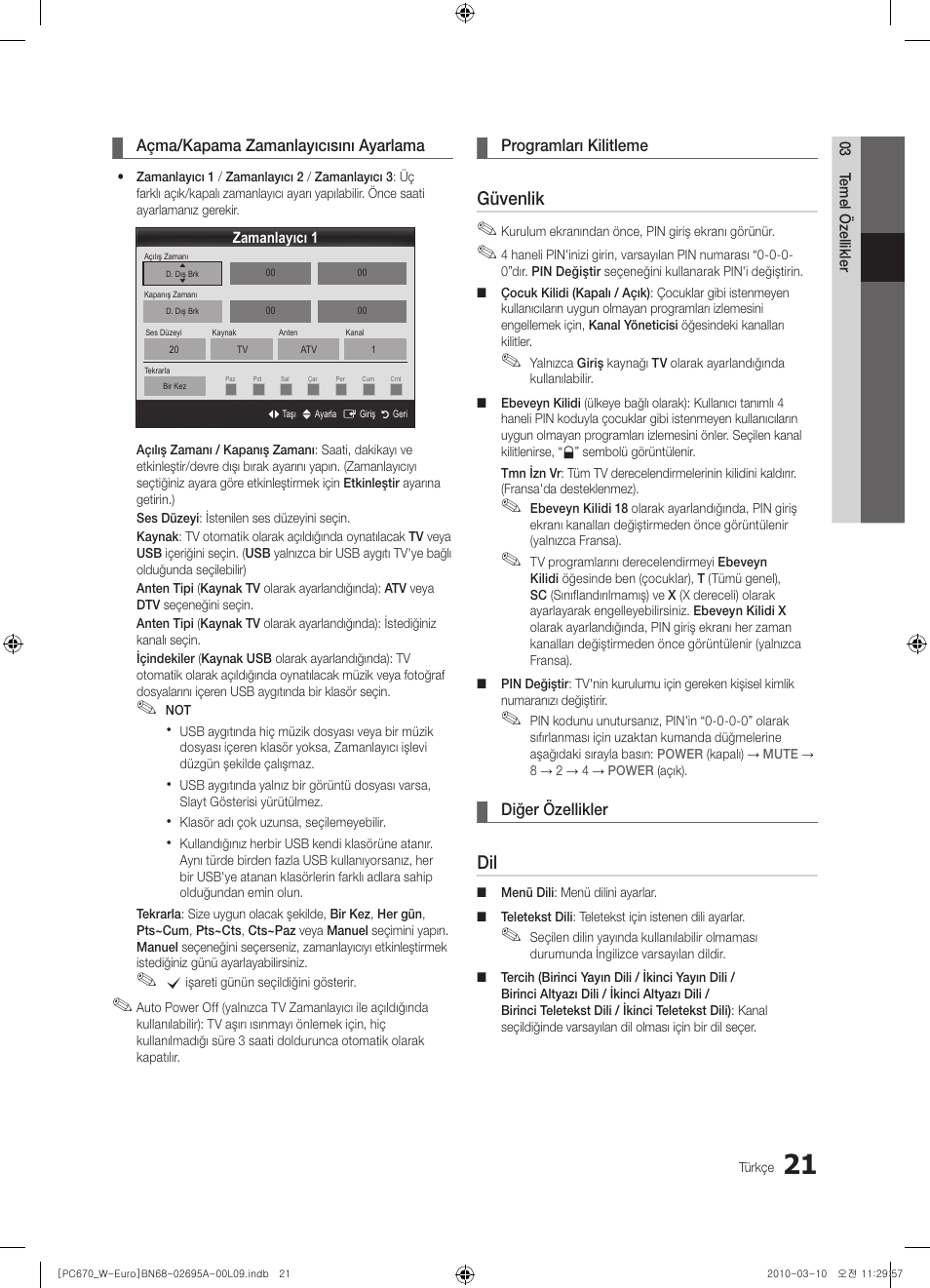 Güvenlik | Samsung PS50C670G3S User Manual | Page 421 / 452