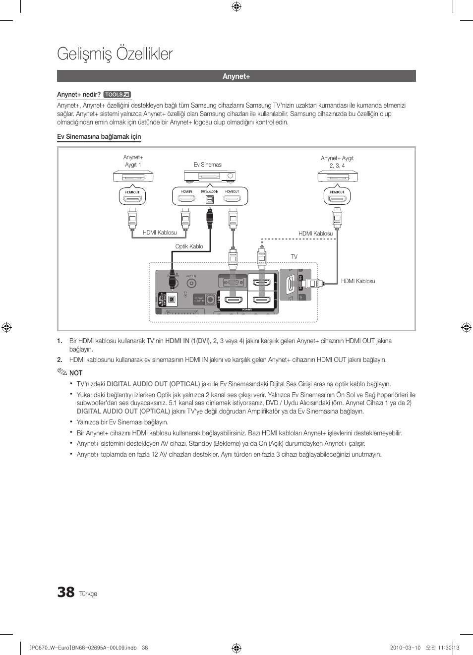 Gelişmiş özellikler | Samsung PS50C670G3S User Manual | Page 438 / 452