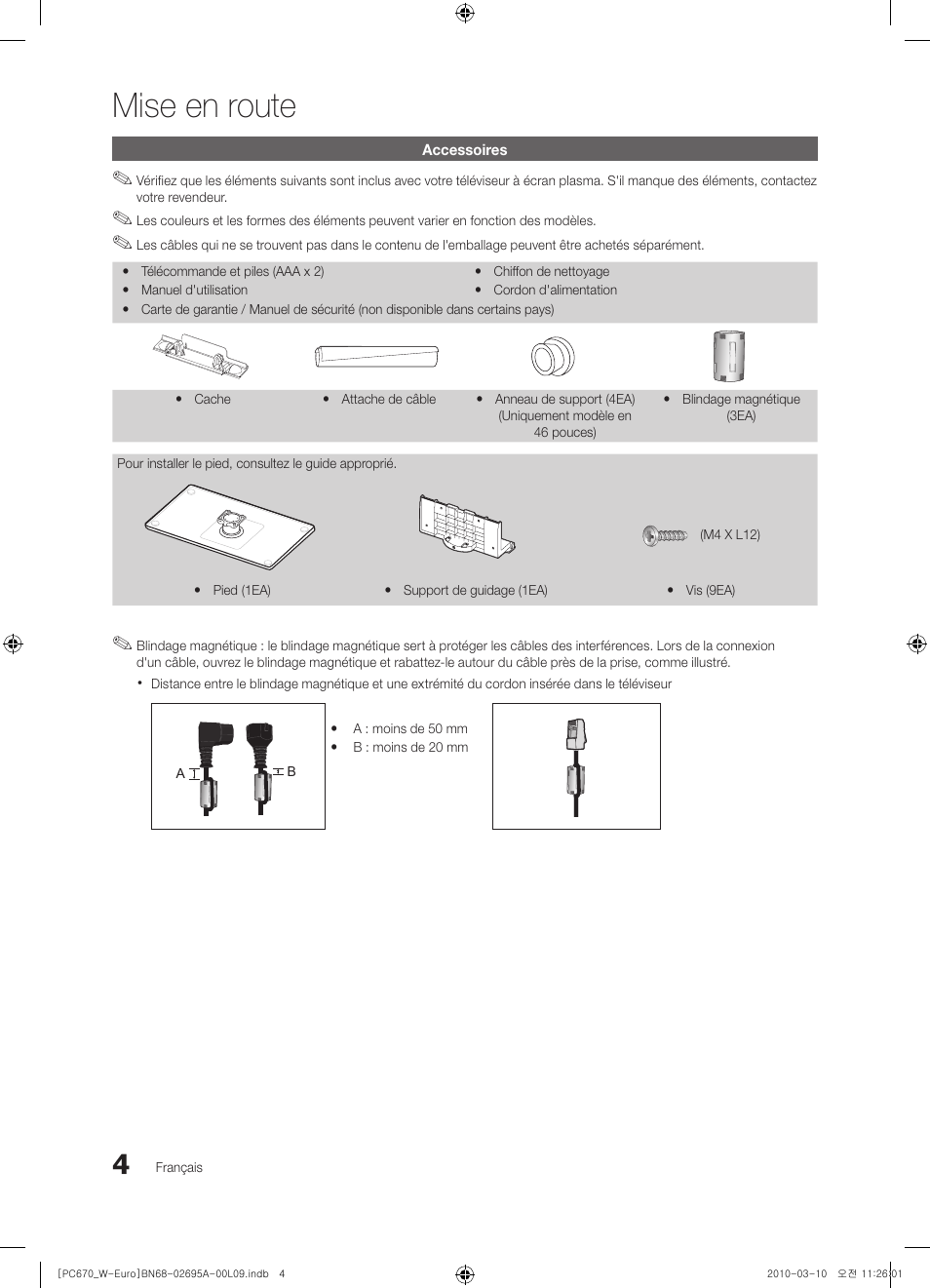 Mise en route | Samsung PS50C670G3S User Manual | Page 54 / 452