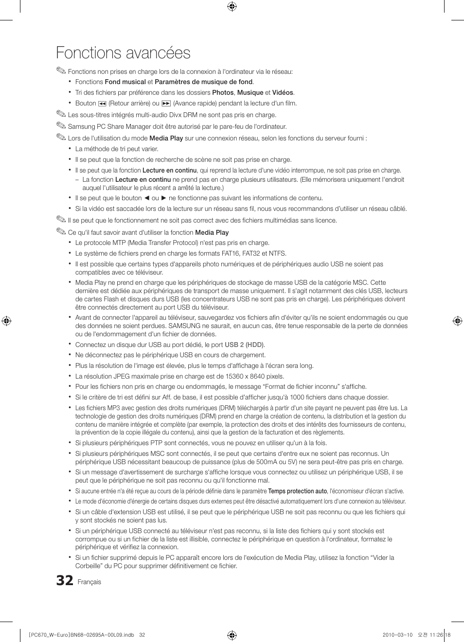 Fonctions avancées | Samsung PS50C670G3S User Manual | Page 82 / 452