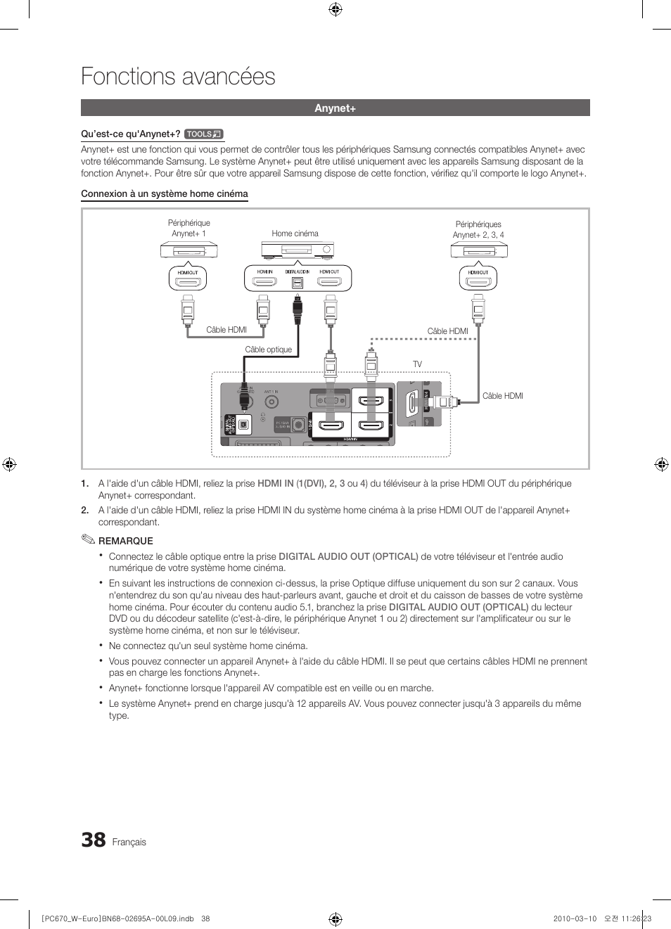 Fonctions avancées | Samsung PS50C670G3S User Manual | Page 88 / 452