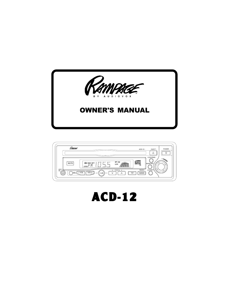 Audiovox ACD-12 User Manual | 16 pages