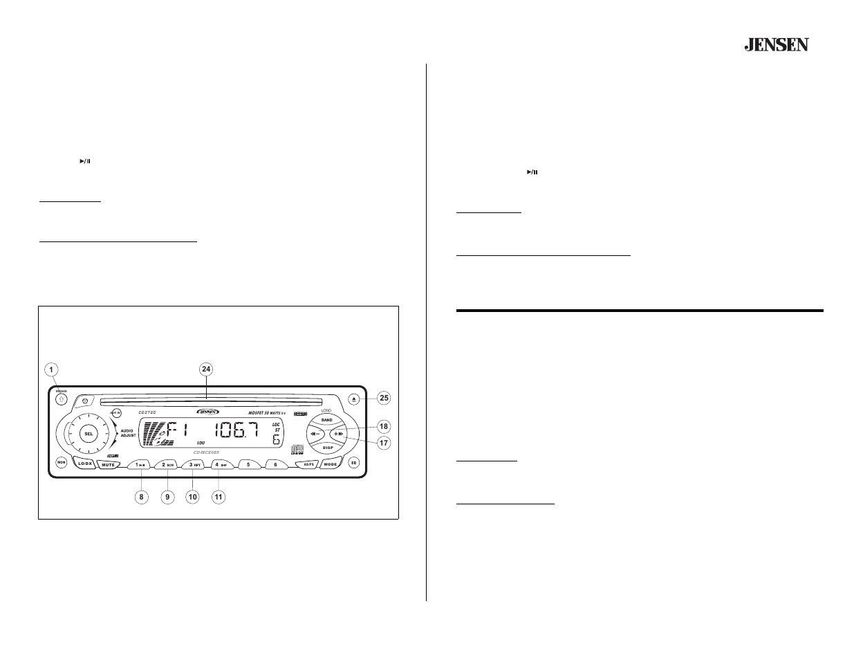 Cd3720, Cd player operation, Operación del reproductor de cd | Fonctionnement du lecteur cd | Audiovox CD3720 User Manual | Page 11 / 15