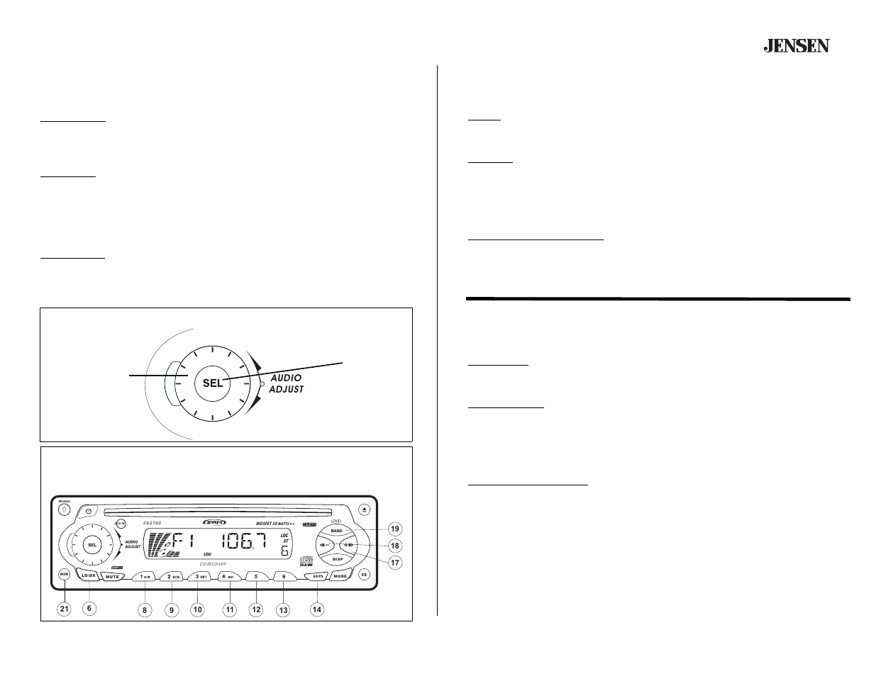 Cd3720, Tuner operation (continued), Operación de la radio (continuado) | Fonctionnement de la radio (continué) | Audiovox CD3720 User Manual | Page 9 / 15