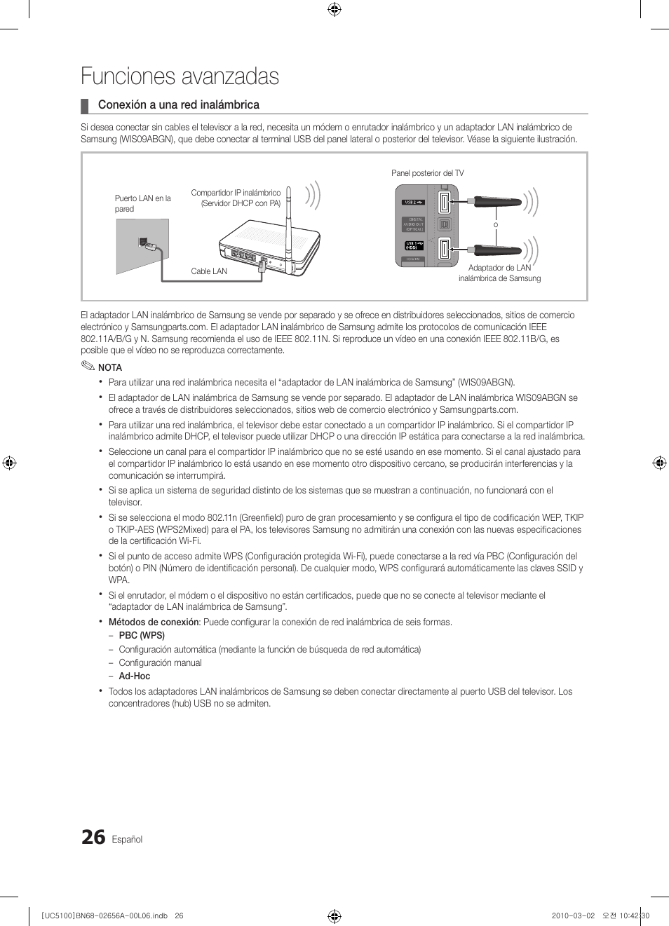 Funciones avanzadas | Samsung UE37C5100QW User Manual | Page 126 / 303