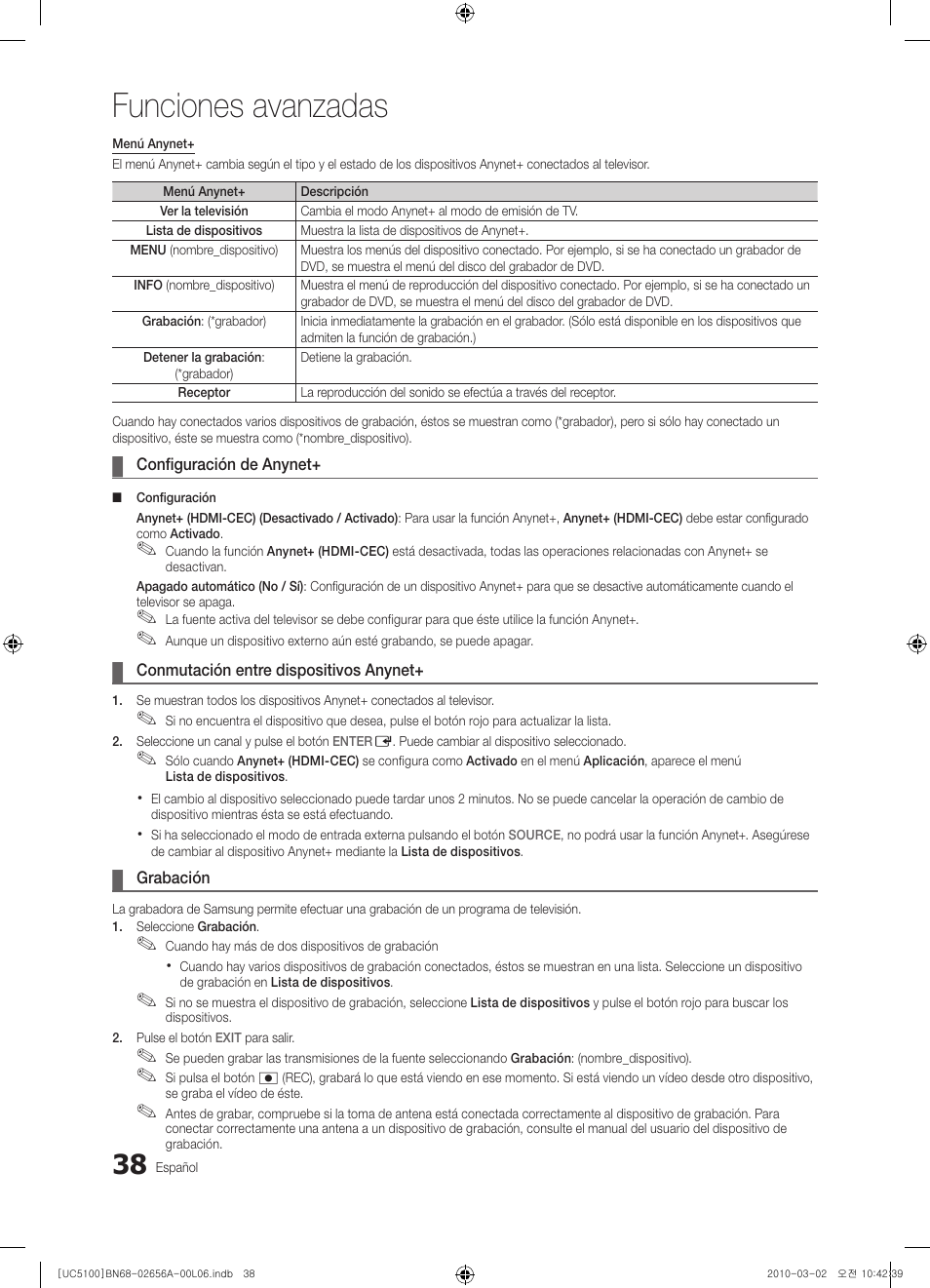 Funciones avanzadas | Samsung UE37C5100QW User Manual | Page 138 / 303