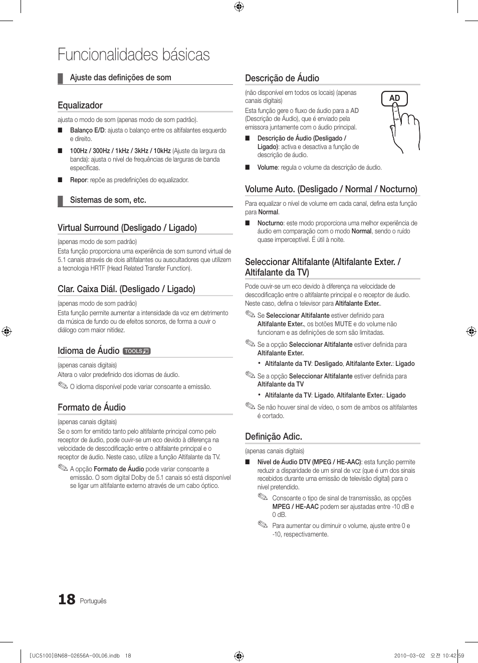 Funcionalidades básicas | Samsung UE37C5100QW User Manual | Page 168 / 303