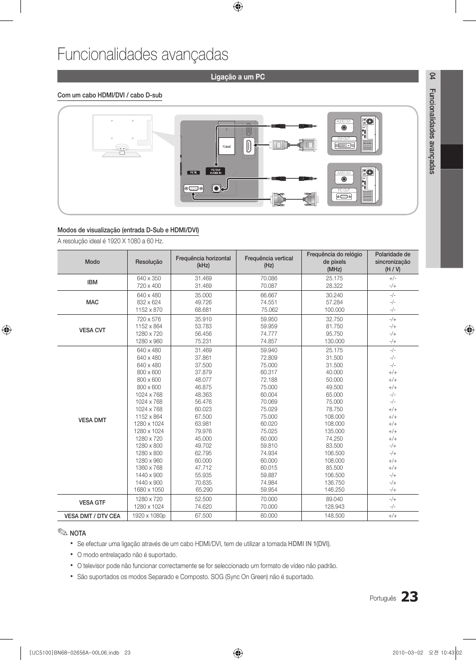 Funcionalidades avançadas | Samsung UE37C5100QW User Manual | Page 173 / 303