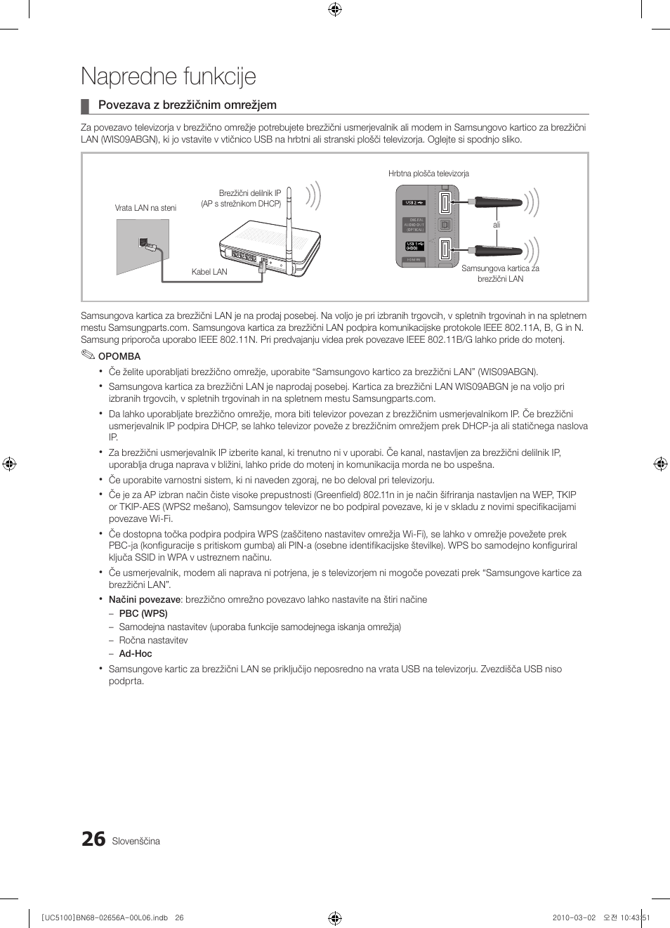 Napredne funkcije | Samsung UE37C5100QW User Manual | Page 226 / 303