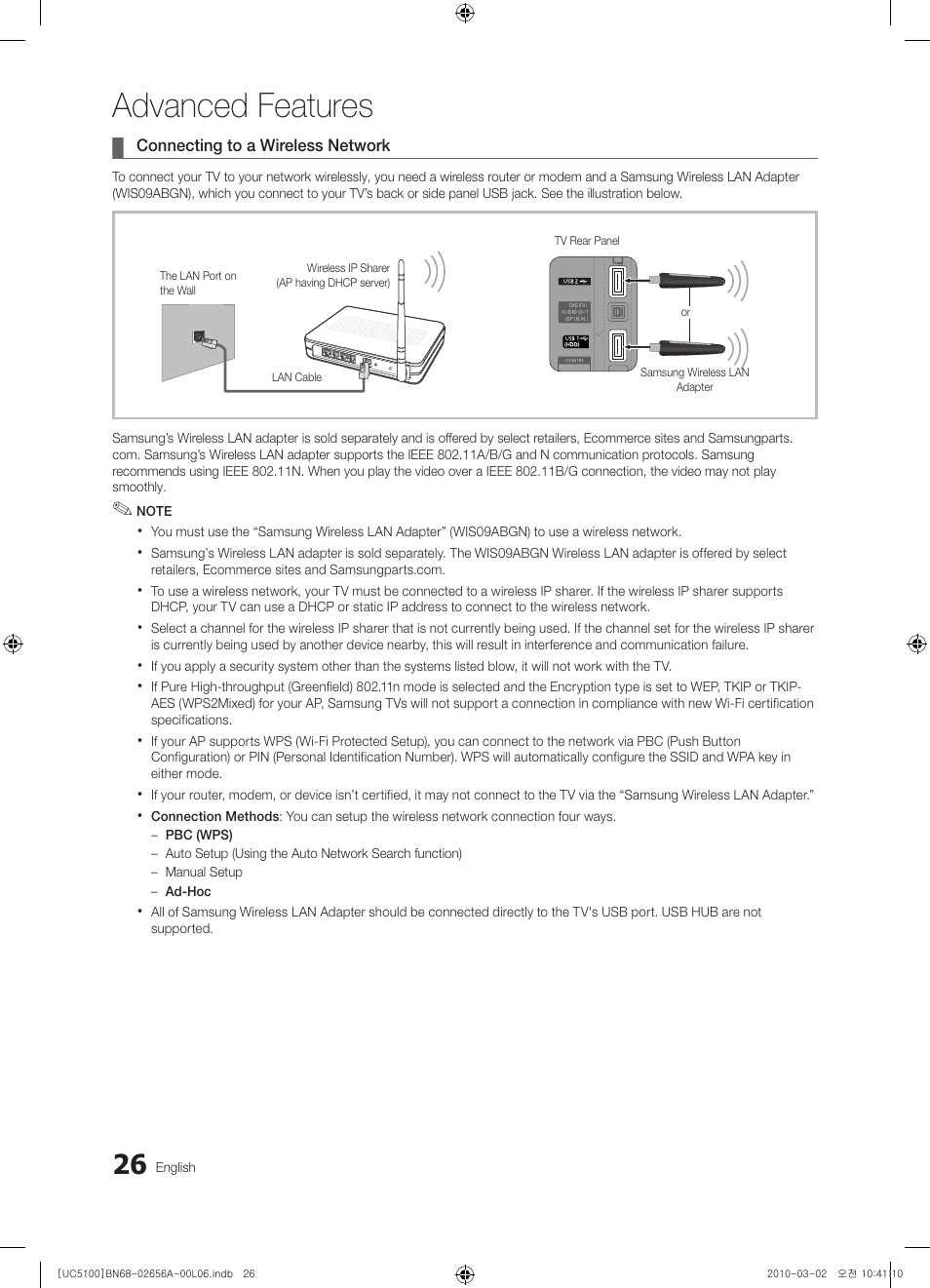 Advanced features | Samsung UE37C5100QW User Manual | Page 26 / 303