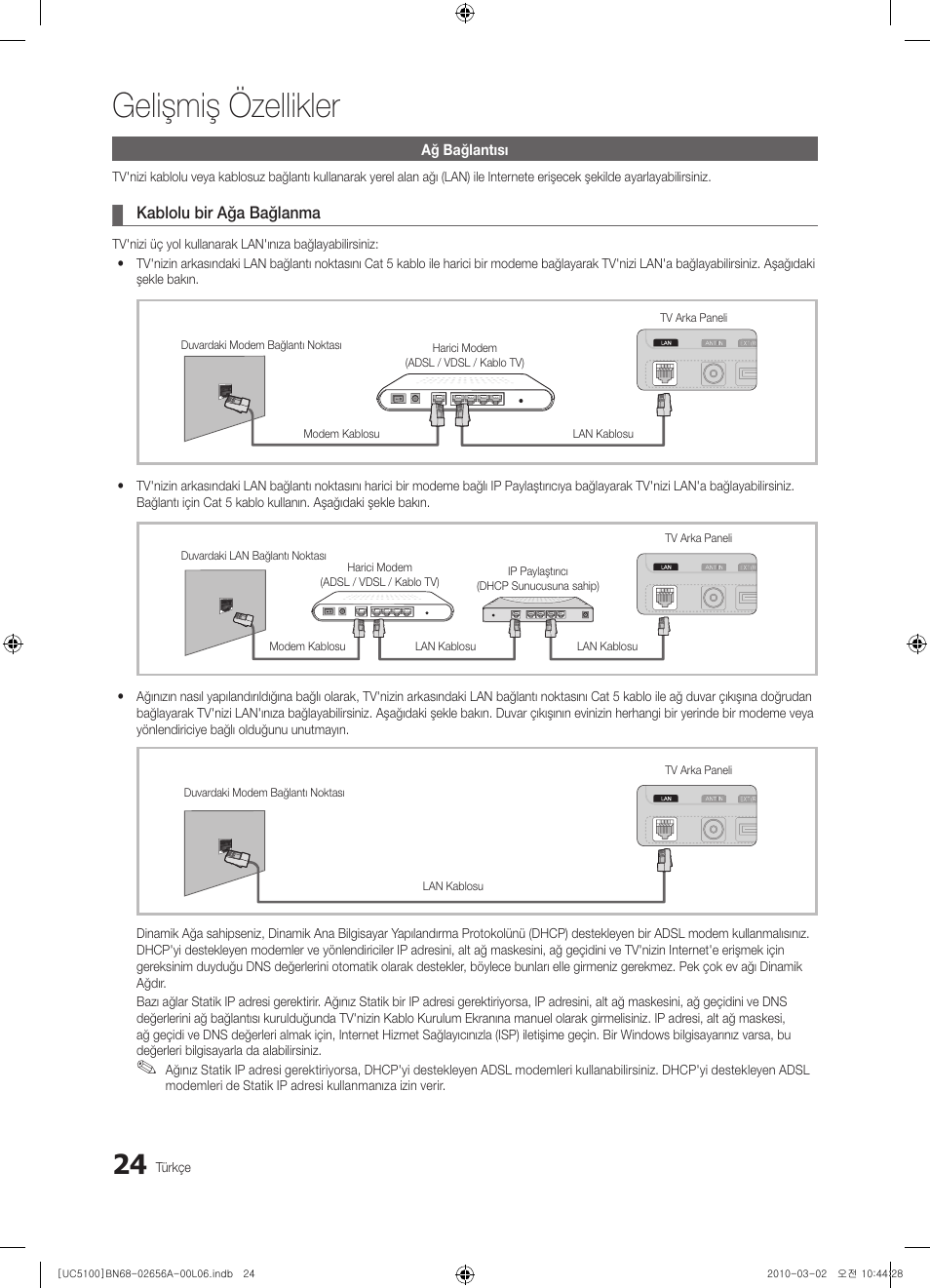 Gelişmiş özellikler | Samsung UE37C5100QW User Manual | Page 274 / 303