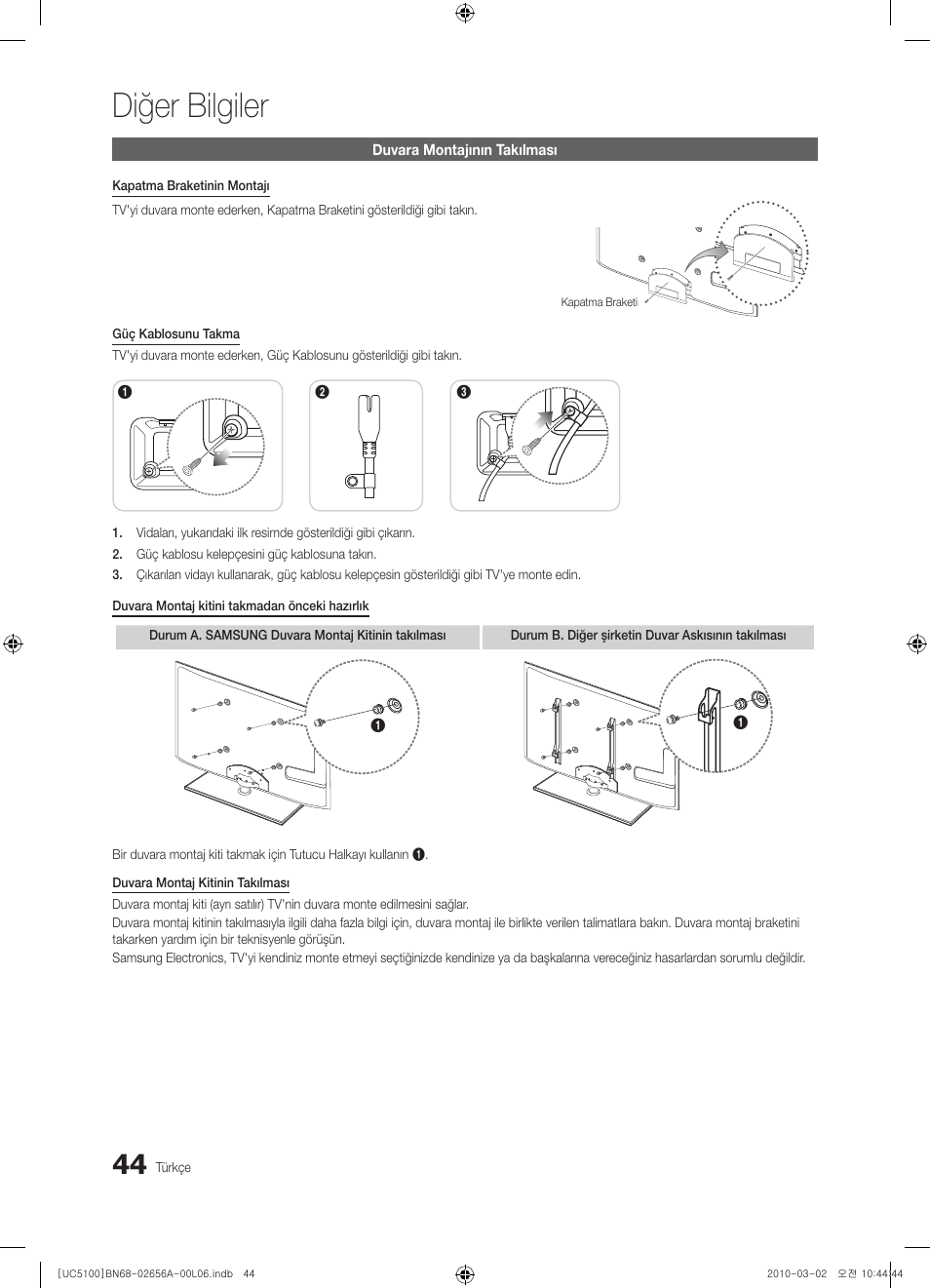 Diğer bilgiler | Samsung UE37C5100QW User Manual | Page 294 / 303