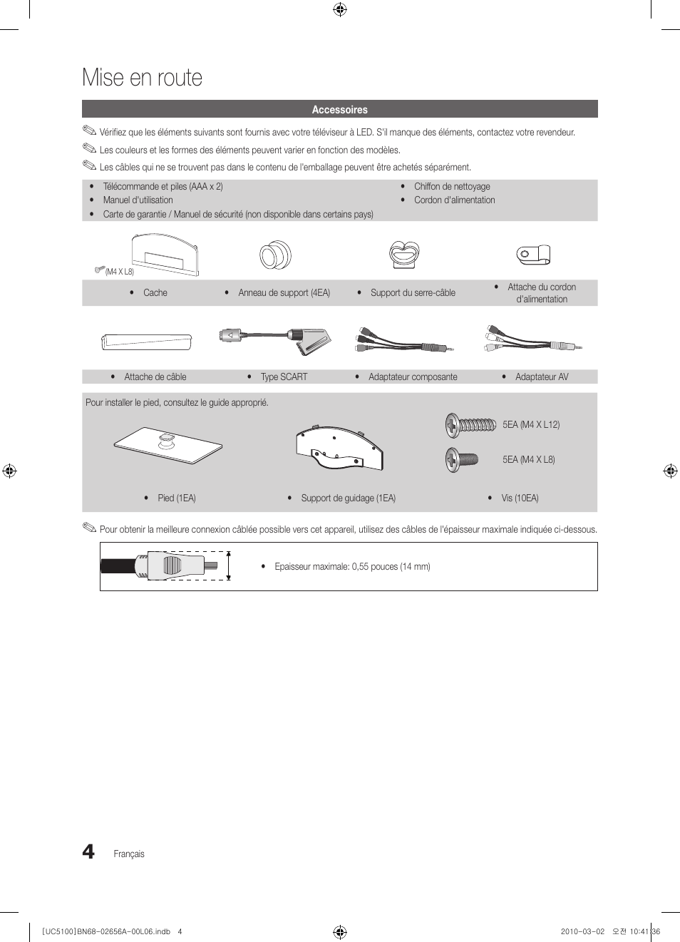 Mise en route | Samsung UE37C5100QW User Manual | Page 54 / 303