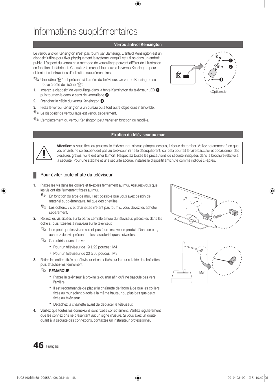 Informations supplémentaires | Samsung UE37C5100QW User Manual | Page 96 / 303