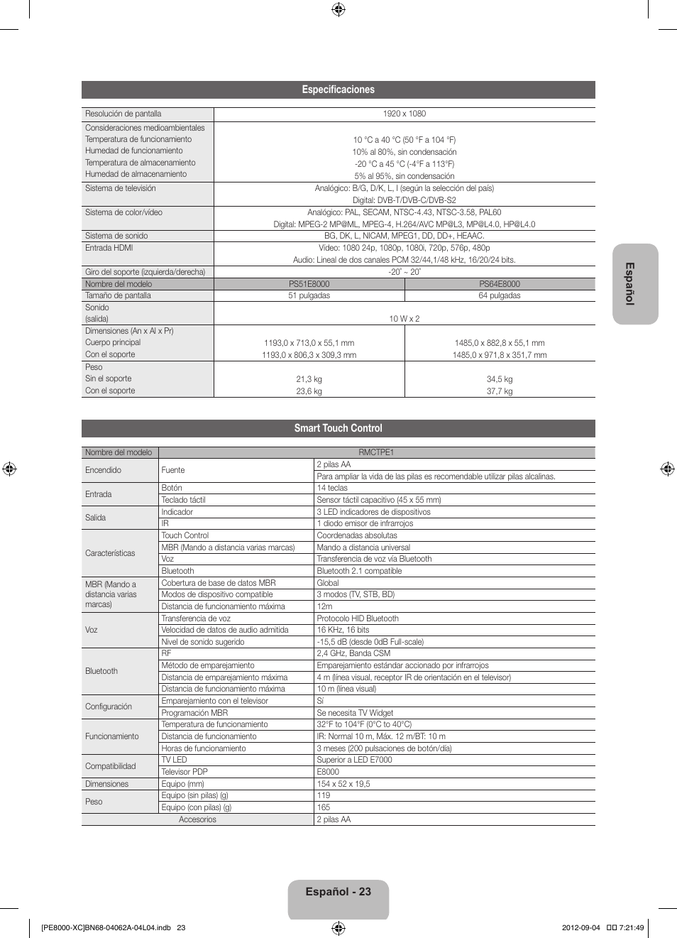 Samsung PS64E8000GS User Manual | Page 69 / 93