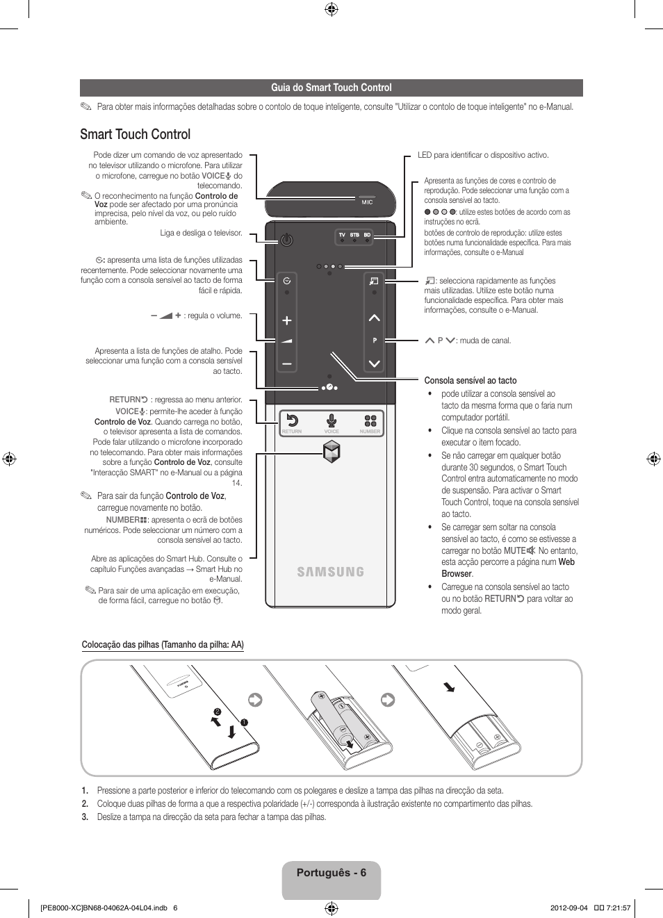 Smart touch control | Samsung PS64E8000GS User Manual | Page 75 / 93