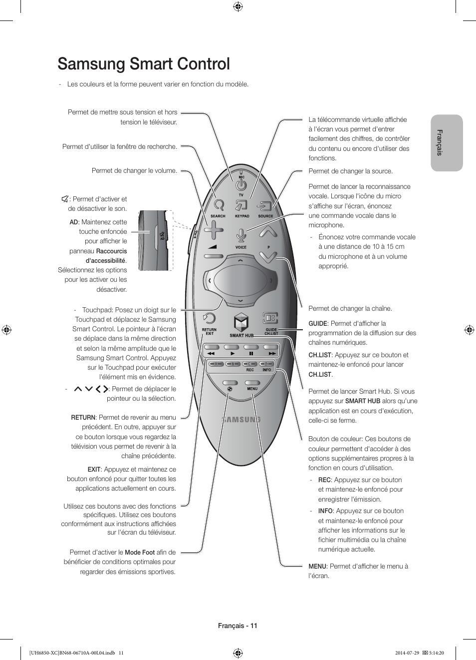 Samsung smart control | Samsung UE55H6850AW User Manual | Page 33 / 89