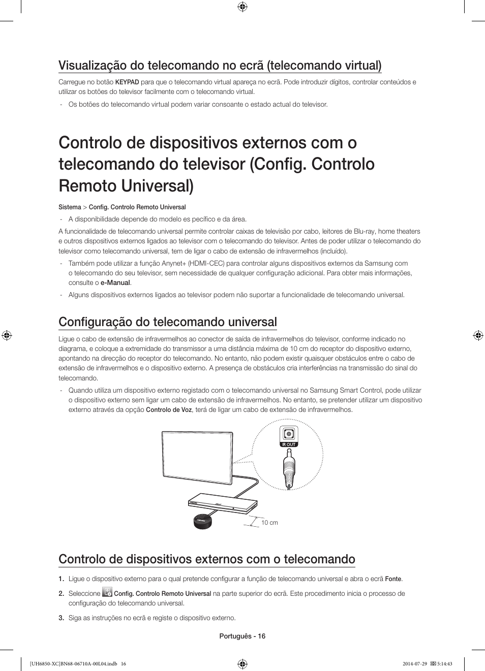 Configuração do telecomando universal | Samsung UE55H6850AW User Manual | Page 82 / 89