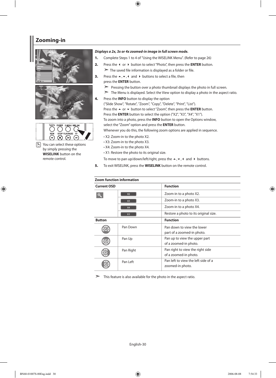 Zooming-in | Samsung LE32N73BD User Manual | Page 32 / 111