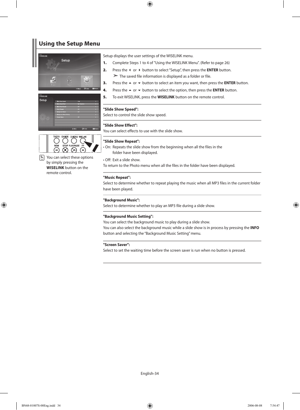 Using the setup menu | Samsung LE32N73BD User Manual | Page 36 / 111