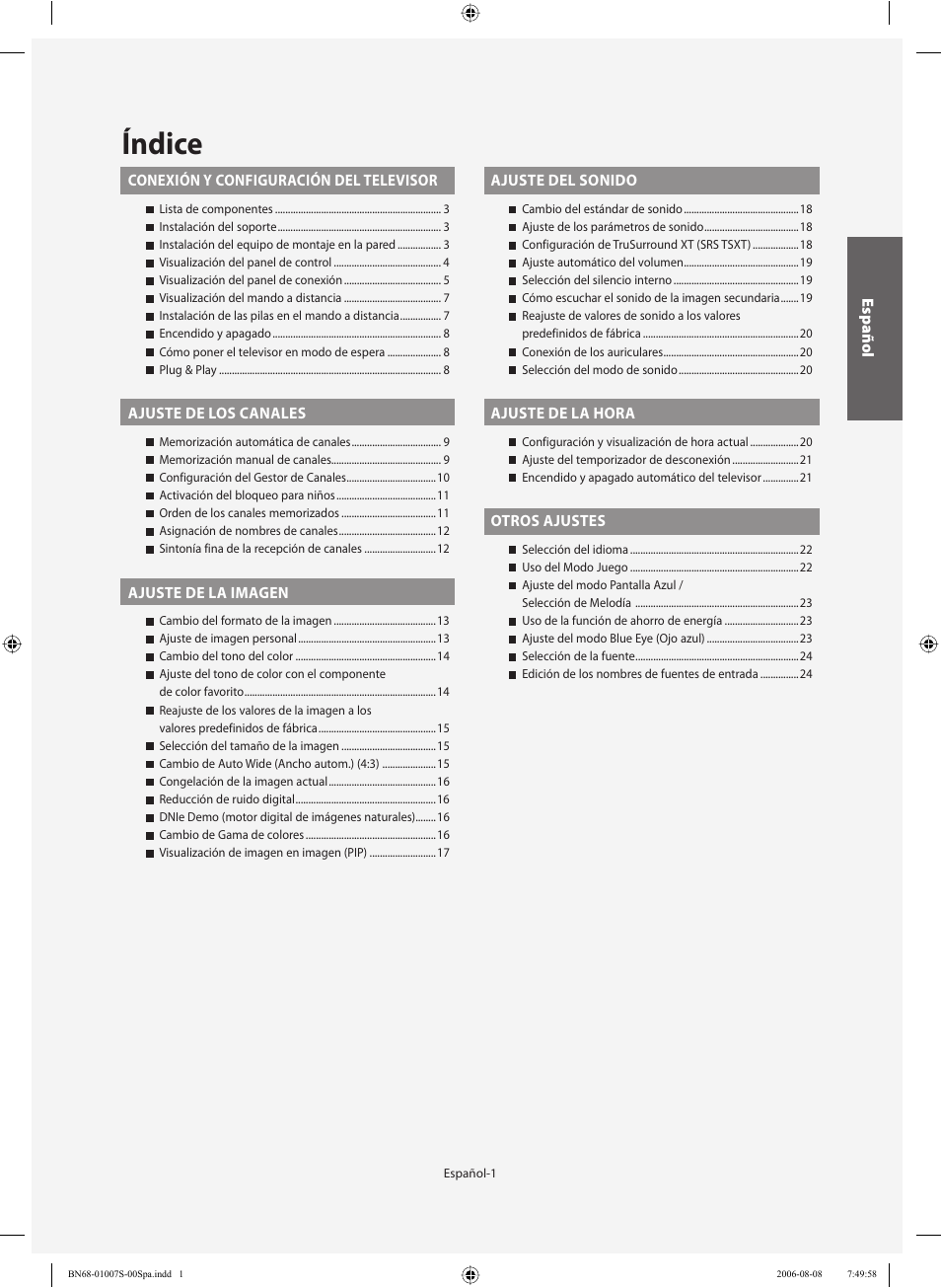 Índice | Samsung LE32N73BD User Manual | Page 57 / 111