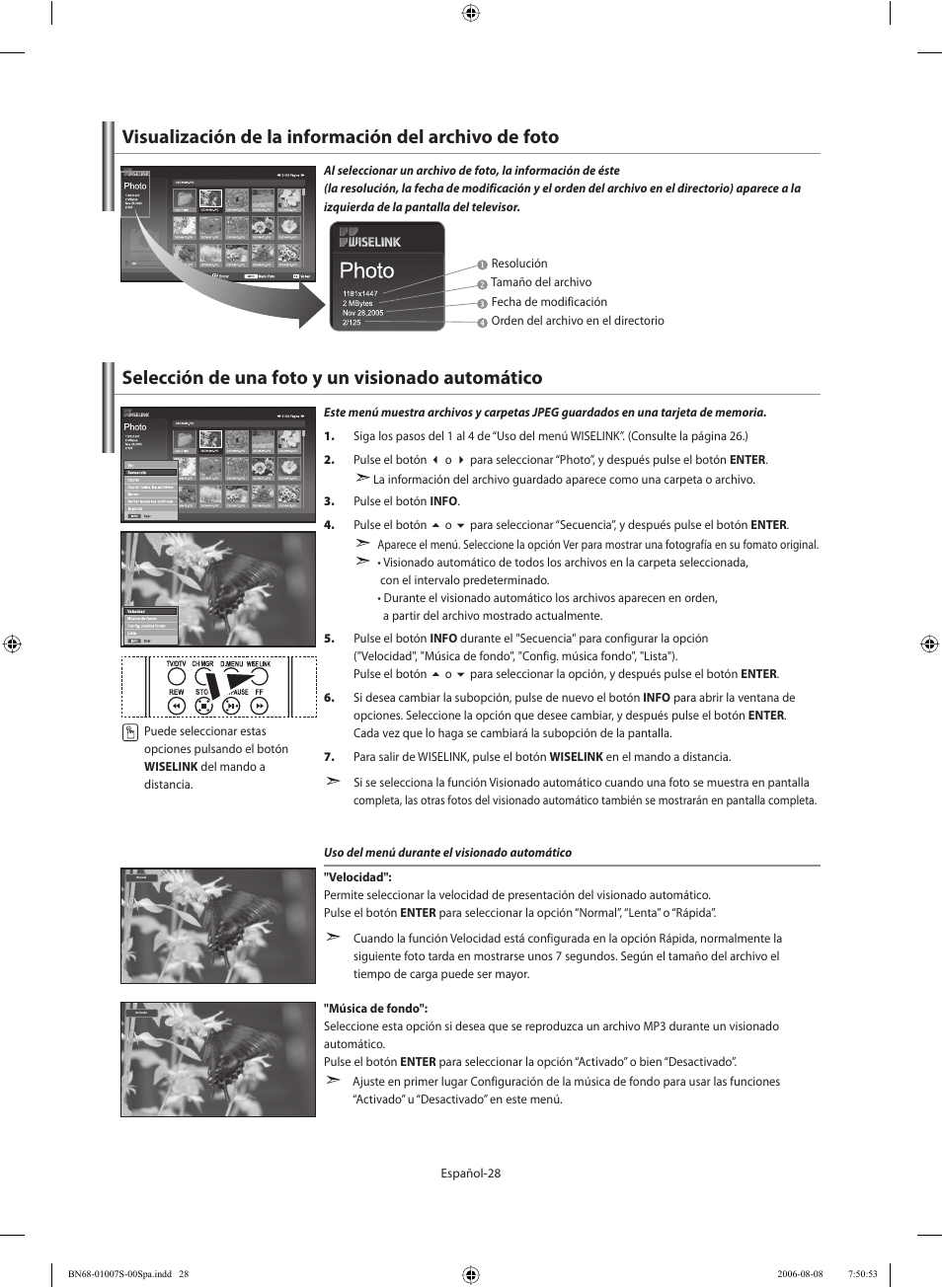 Selección de una foto y un visionado automático | Samsung LE32N73BD User Manual | Page 84 / 111