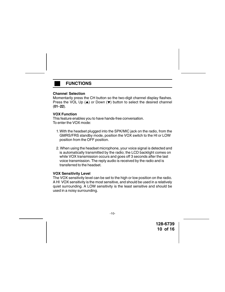 Audiovox GMRSWP1 User Manual | Page 10 / 16