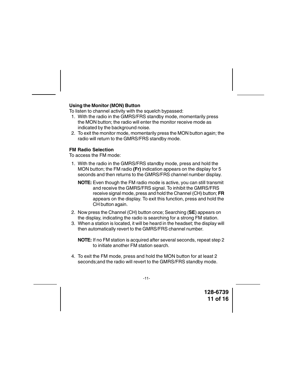 Audiovox GMRSWP1 User Manual | Page 11 / 16